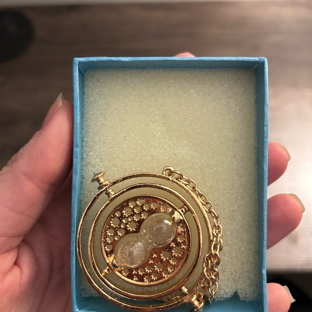 Gold Hourglass Pendant Necklace